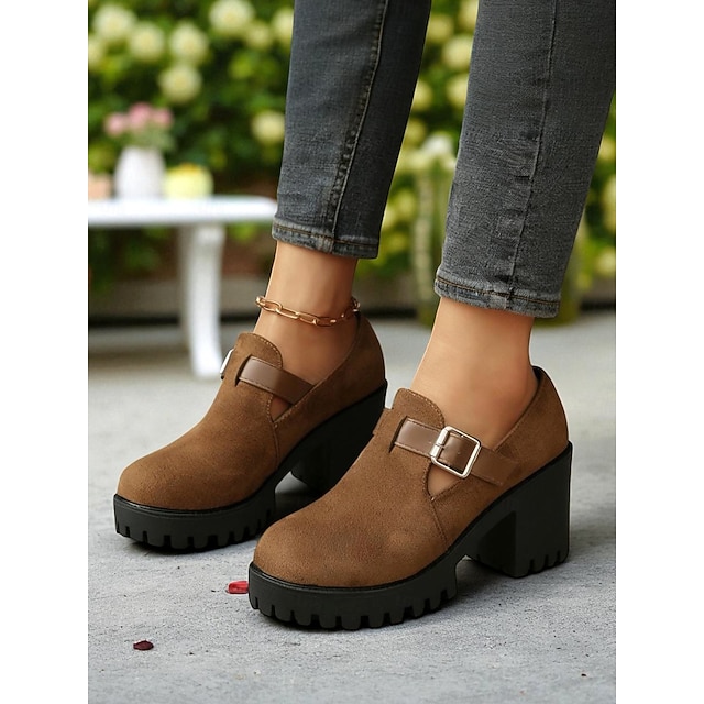  Women's Chunky Heel Mary Jane Shoes – Platform Buckle Pumps for Garden Picnics, Outdoor Brunches and Fall Date Nights