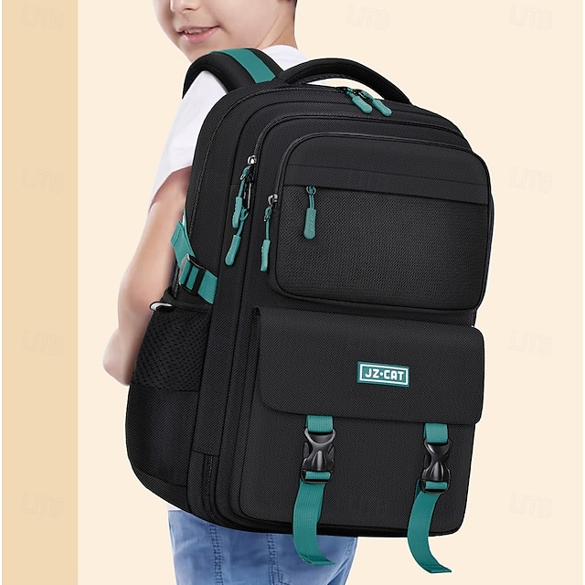  Enfant Garçons Sac à Dos Cartable Sac à Dos Fonctionnel Sac à dos scolaire École Nylon Réglable Grande capacité Imperméable Fermeture éclair Rouge Bleu Vert