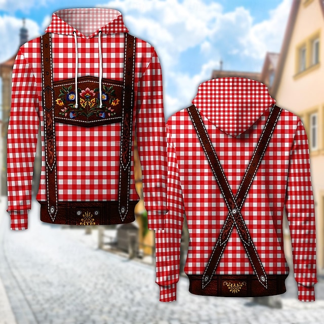  Oktoberfest Lederhosen-tryck Dirndl-tryck Huvtröja Pullover Bayersk München Tyska Grafisk Till Par Herr Dam Vuxna Karnival Oktoberfest öl 3D-utskrift Fest Ledigt / vardag
