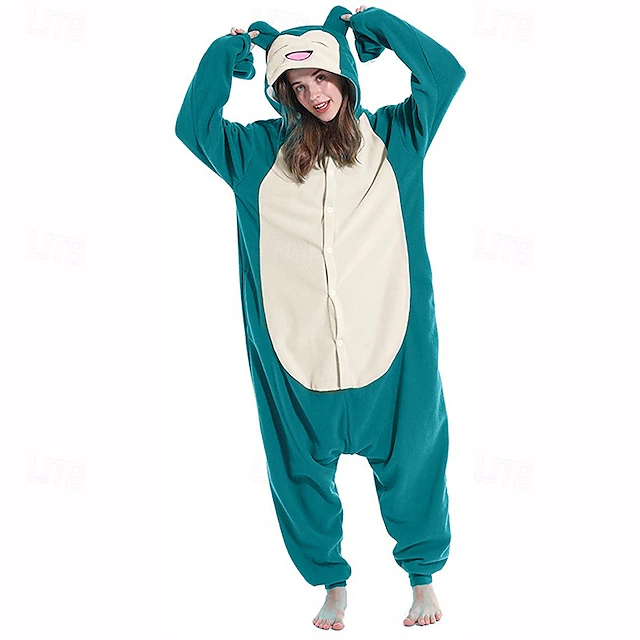 Adults' Animal Nightwear Onesie Costume Carnival Costume Cartoon Snorlax Onesie Pajamas Kigurumi Pajamas Funny Costume For Men and Women Christmas Carnival Cartoon 9