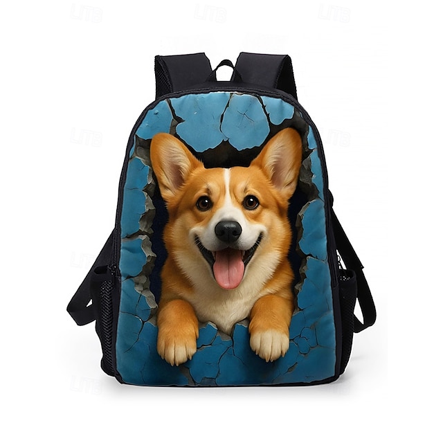  Zaino scolastico per bambini con stampa di cani dei cartoni animati – zaino leggero a doppio strato, capiente e perfetto per la scuola elementare e per il ritorno a scuola