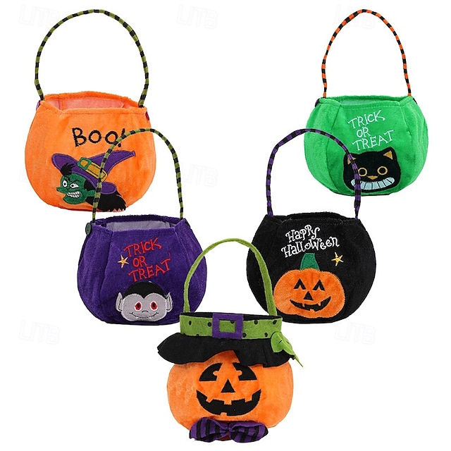  Halloweenské tašky na pamlsky, tašky na cukrovinky, koledovací dýňové/upíří tašky s uchem na halloweenskou párty dekorace