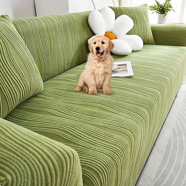 Jacquard Stretch Sofa Cover Slipcover For Dogs, Anti-Scratch Couch Cover, Pet Friendly Furniture Protector for Dogs and Cats 14