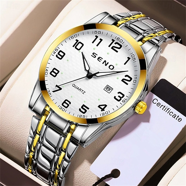  Dámské Muži děti Křemenný Luxus Velký ciferník Módní Obchodní Svítící Kalendář VODĚODOLNÝ Pásek z nerezové oceli Hodinky