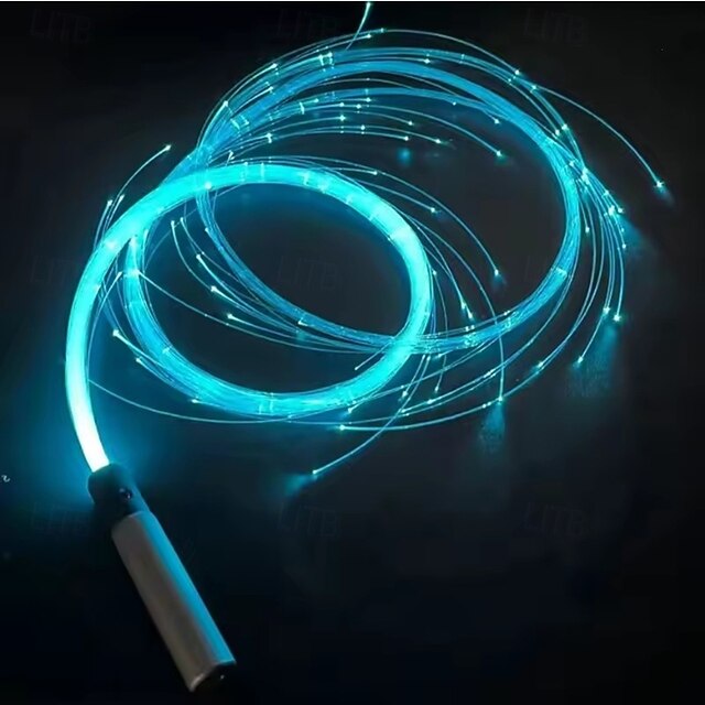  Frusta ottica a LED ricaricabile tramite USB, girevole a 360°, multicolore, discoteca, RGB, danzante, luminosa, scintillante, flusso, stringa