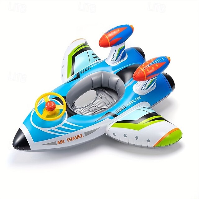 Youngsters' RocketShaped Inflatable Swim Ring with Steering Wheel
