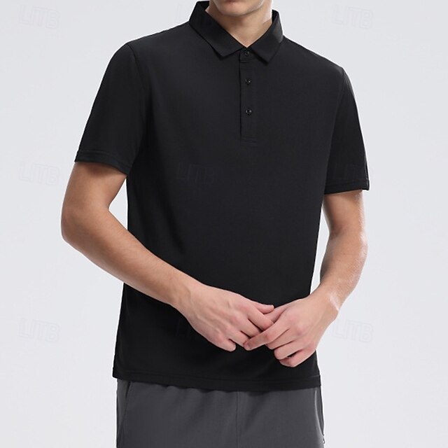  Per uomo Maglia da prestazione Maglietta sportiva Manica Corta Collo ripiegato Top Esterno Asciugatura Rapida Leggero Traspirante Poliestere Rosa scuro Nero Bianco Tennis Golf Corsa