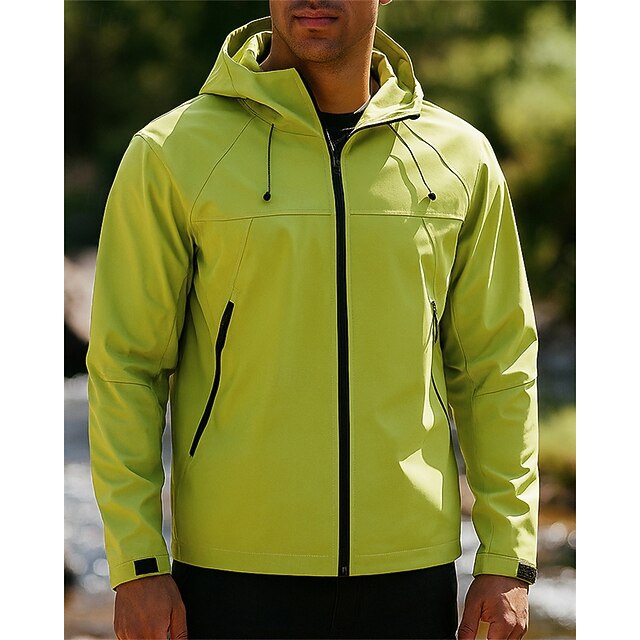 Men's Windbreaker Softshell Jacket Hiking Jacket Outdoor Waterproof Windproof Quick Dry Lightweight Hiking Outfits Hiking Clothes Spring Autumn / Fall Jacket Tennis Golf Running Solid Color Green4