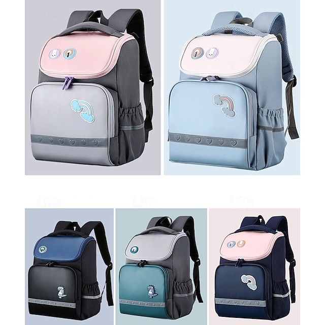  Mochila infantil de dinossauro para meninos – linda mochila escolar à prova d'água com faixas refletivas, mochila leve para o retorno às aulas
