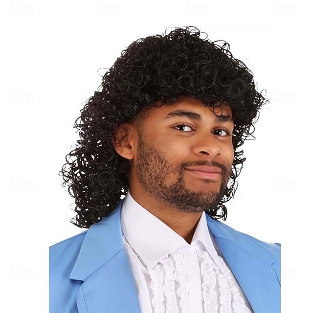 Coming to America Randy Watson Character Wig – Men's Synthetic Hairpiece for Halloween, Movie Costumes & Cosplay Events3