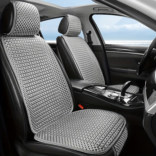  1 ensemble de coussins de siège d'été essentiels pour sièges avant simples, dotés d'un design simple et polyvalent avec un matériau frais. Ils sont confortables, respirants et faciles à installer.