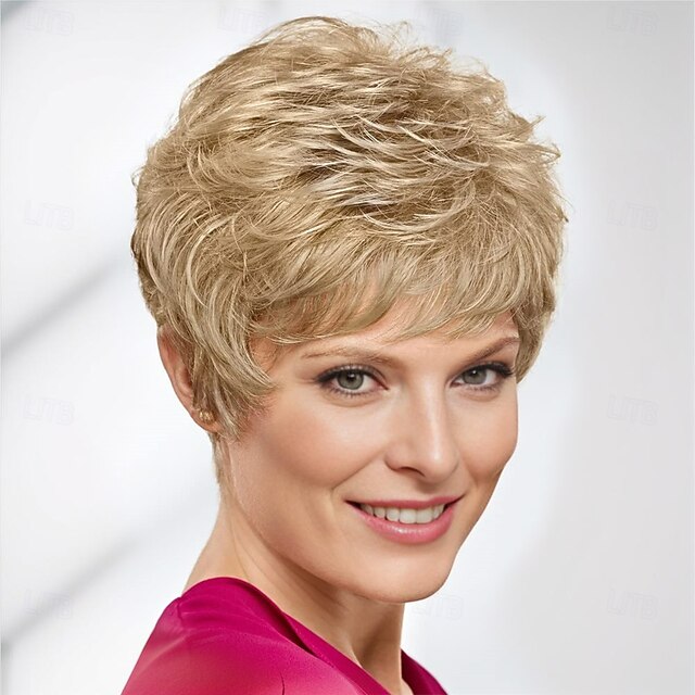 Wisped Away WhisperLite Wig Classic Short Wig with Fab Volume and Tousled Layers/Multi-Tonal Shades of Blonde Silver Brown and Red4