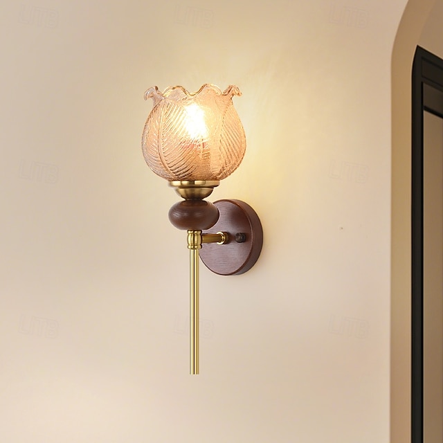  Applique murale en verre, luminaires muraux modernes, appliques murales de ferme avec abat-jour en verre transparent, appliques murales pour salon, chambre, escalier, salle de bain, couloir 110-240 V