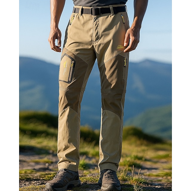  Hombre Pantalones para senderismo Pantalones de lluvia para senderismo Pantalones impermeables Al aire libre Ajuste regular Impermeable Resistente al Viento Prendas de abajo Bolsillo Negro Verde