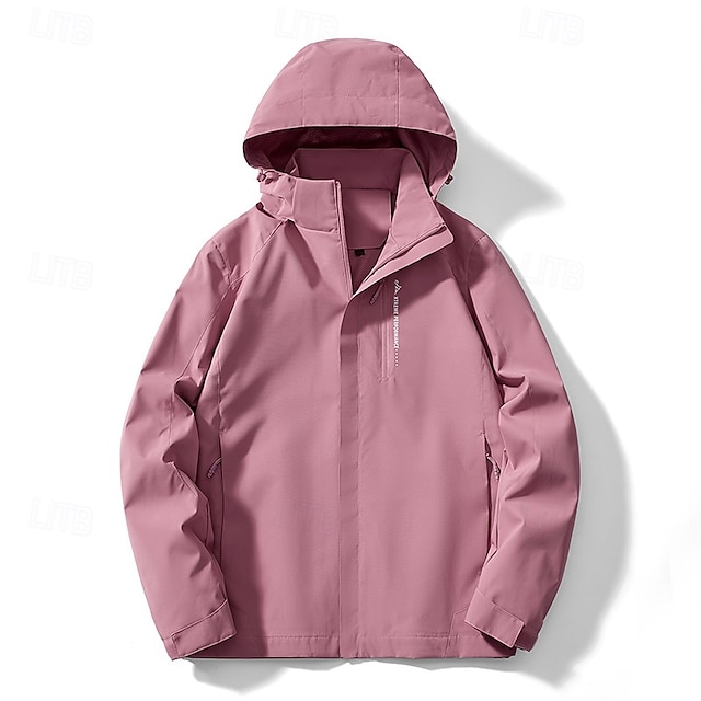  Damen Windjacke Softshelljacke Wanderjacke Außen Wasserdicht Winddicht Wanderoutfits Wanderbekleidung Frühling Herbst Oberteil Camping / Wandern / Höhlenforschung Laufen Patchwork Dunkelrosa Weiß Rosa
