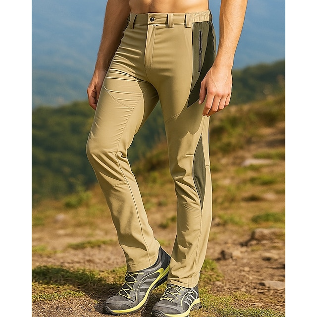  Herren Cargohosen Wanderhosen Wasserdichte Hosen Patchwork Außen Normale Passform Wasserdicht Winddicht Unterteile Tasche Khaki Camping / Wandern Laufen S M L XL