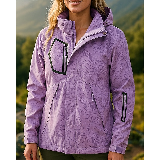  Damen Wanderjacke Hardshelljacke Außen Wasserdicht Winddicht Wanderoutfits Wanderbekleidung Frühling Herbst Oberteil Jagd Camping / Wandern / Höhlenforschung Reisen Schwarz Weiß Rosa