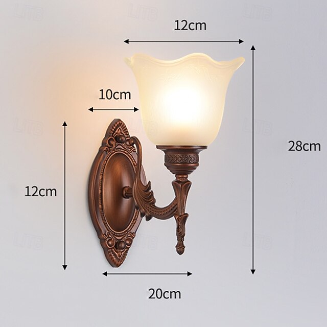  Aplique de pared, apliques de pared modernos, apliques de pared de estilo rústico con pantalla de vidrio transparente, apliques de pared para sala de estar, dormitorio, escalera, baño, pasillo