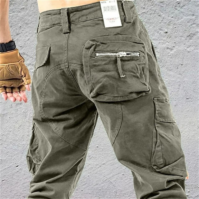  Men's Cargo Pants Cargo Trousers Zipper Pocket Multi Pocket Straight Leg Plain Moisture Wicking Wearable Full Length Outdoor Daily Camping & Hiking Fashion Streetwear Black Blue