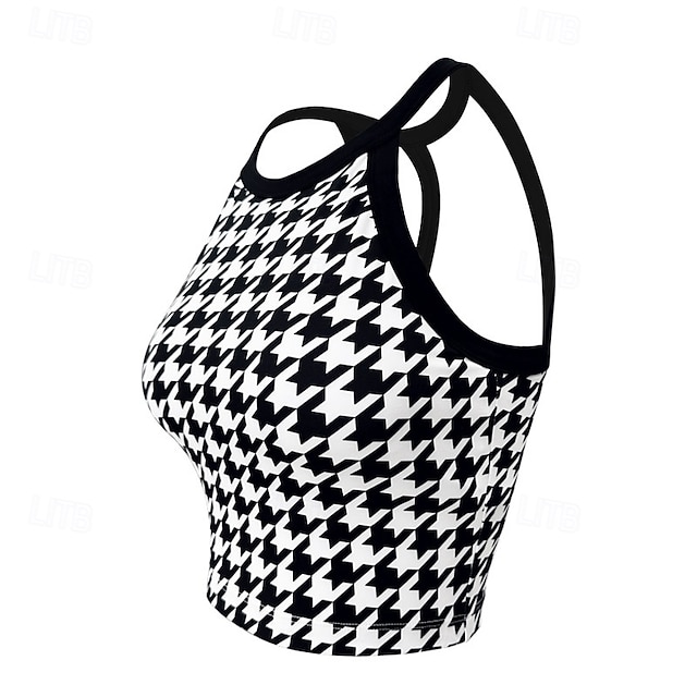  Dames Yogabeha Yoga Crop Tanktop Ondergoed / Onderkleding Sneldrogend Medium ondersteuning Ademend Gewatteerd Blote rug Opdrukken Sport Sportkleding Zwart Blozend Roze Sportschool Sportschoenen