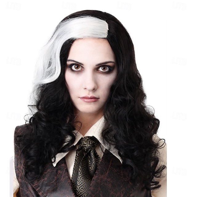  Lange Sweeney Todd Kostümperücke für Damen – Kunsthaar für Halloween, Cosplay &Themenpartys
