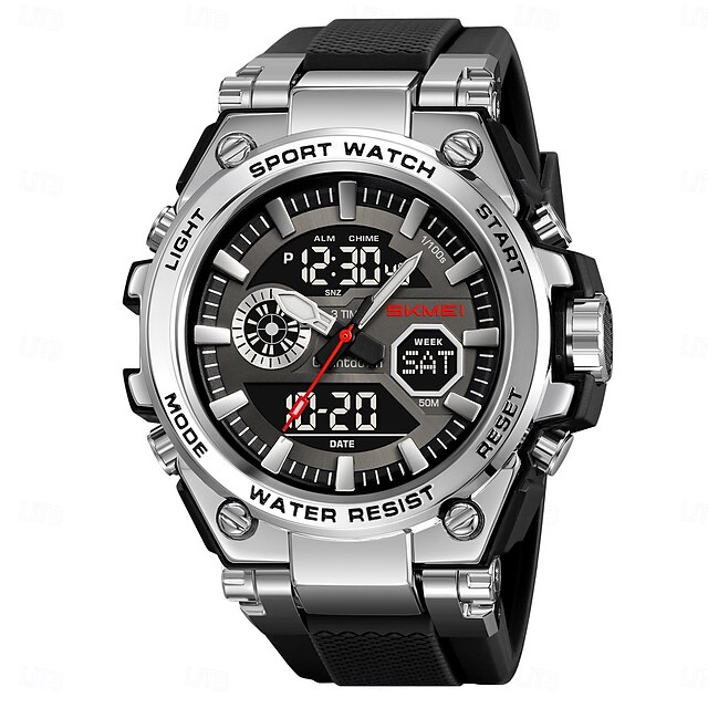  SKMEI Men Digital Watch Outdoor Sports Fashion Wristwatch Luminous Stopwatch Alarm Clock Countdown TPU Watch