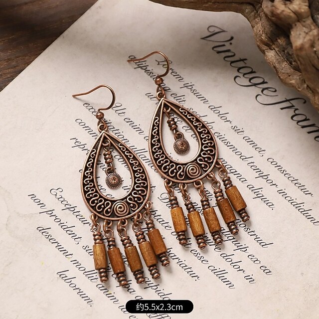 1 Pair Earrings For Women's Street Date Beach Alloy Vintage Style Pear Cut2