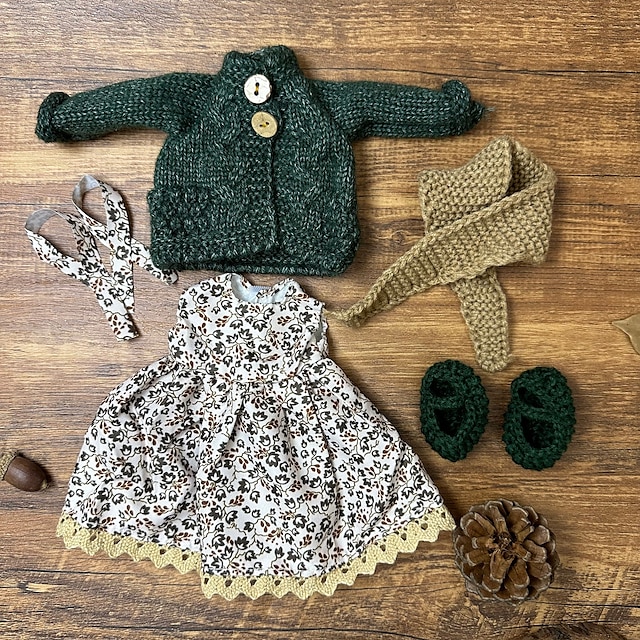  Waldorfpuppe Wechselkleidung Materialtasche Persönlichkeitsset Waldorf handgemachte Muppetpuppe für Weihnachtsgeschenke