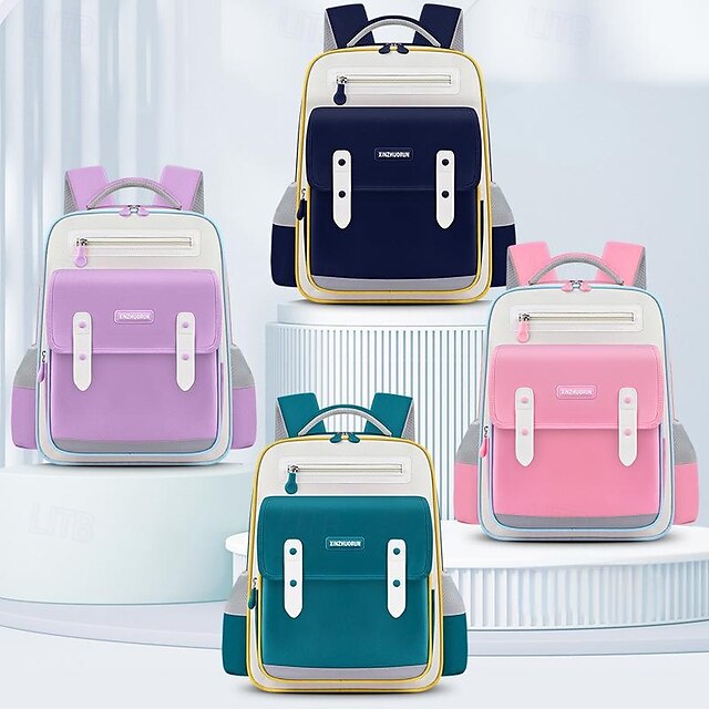  Barn Pojkar Flickor ryggsäck Skolväska Funktionell ryggsäck Skolryggsäck bokväska Skola Polyester Justerbara Stor kapacitet Vattentät Dragkedja Rodnande Rosa Blå Purpur