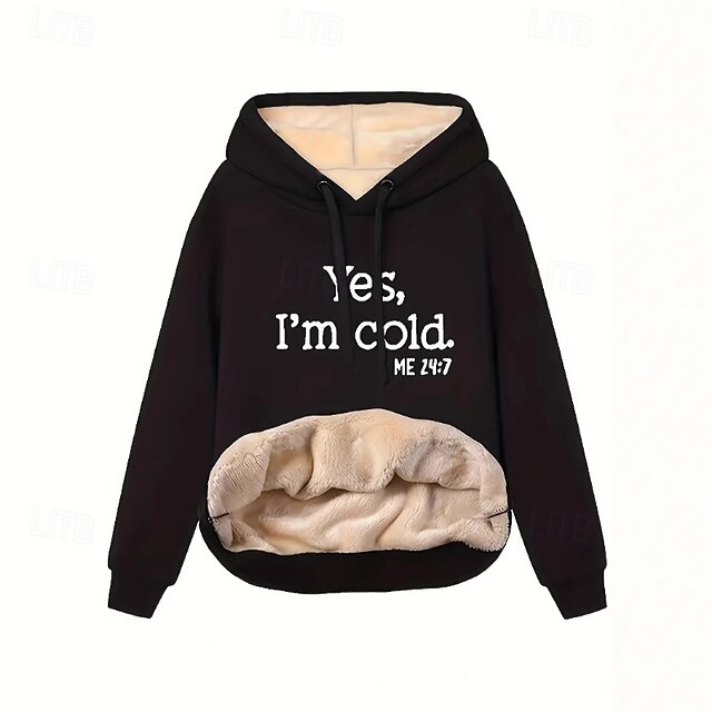  Női Pulóver Hoodie pulóver Szöveg Utcai sikk Alkalmi Hosszú ujj Kapucni Normál felsők Utca Szabadság Nyomtatott Fekete Ősz Tél