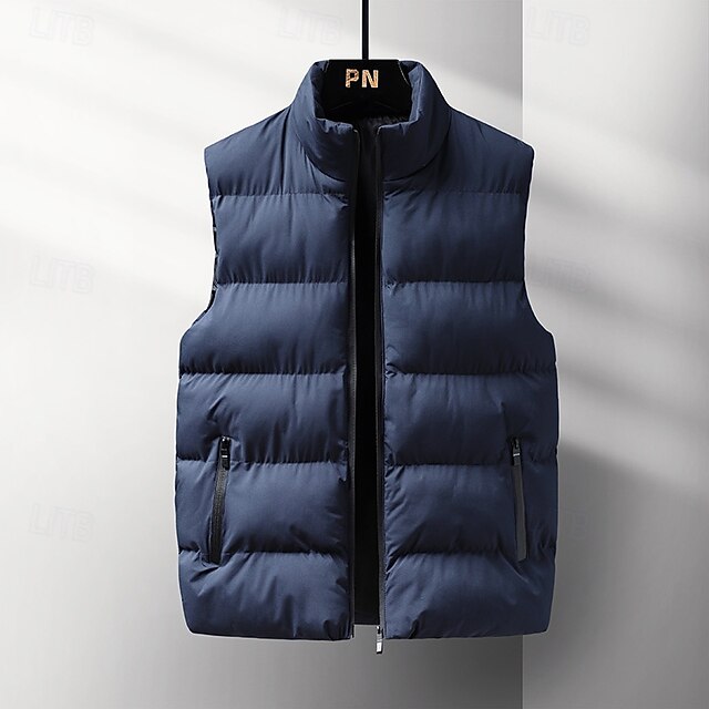 Men's Hiking Vest Puffer Vest Sleeveless Vest Outdoor Thermal Warm Winter Pocket Polyester Burgundy Blue Grey Hunting Fishing Climbing4