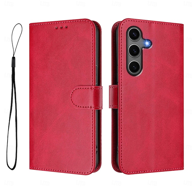  telefon Carcasă Pro Samsung Galaxy S25 S25 Plus S25 Ultra S24 S24 Ultra Plus S24 FE A55 5G A53 A52 Pouzdro na peněženku se stojánkem Ochrana celého těla s poutkem na zápěstí Retro TPU PU kůže