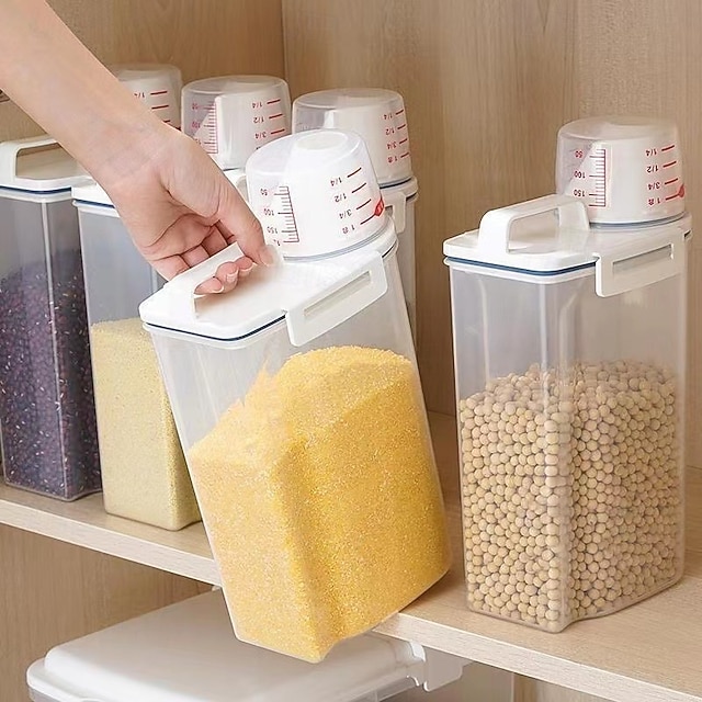  Contenitore sigillato per la conservazione dei cereali, contenitore per il riso a prova di umidità e parassiti, organizer per dispensa da cucina per prodotti secchi, cereali, fagioli e granaglie