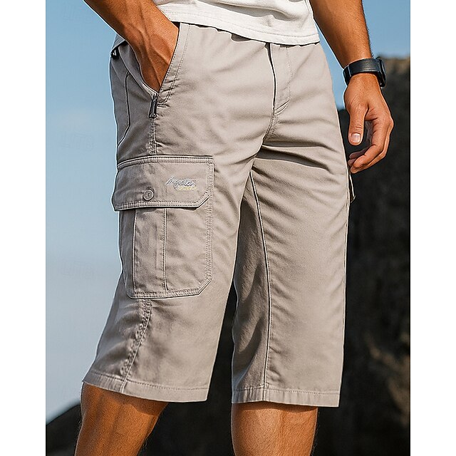 Men's Cargo Shorts Hiking Shorts Summer Outdoor Regular Fit Waterproof Windproof Bottoms Pocket Grey Cotton Camping / Hiking Running S M L XL XXL4