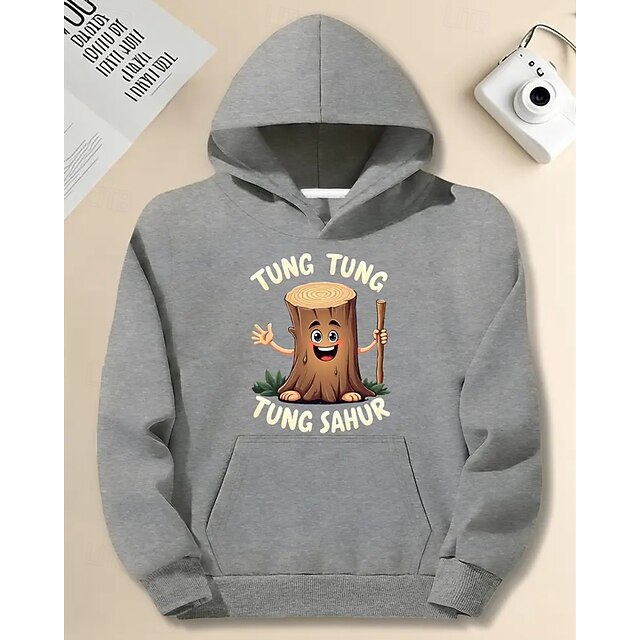 Boys' Long Sleeve Italian Brain Rot Element TUNG TUNG TUNG SAHUR Print ...