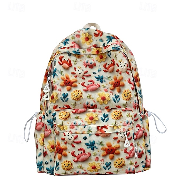  Sac à dos mignon à imprimé animal pour filles – sac d'école à motifs de renard et d'ours de la forêt avec plusieurs poches pour les enfants et les adolescents