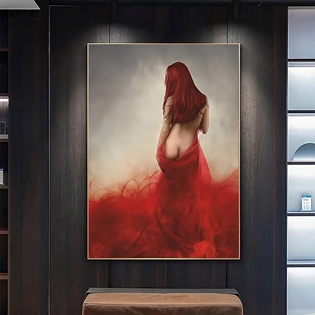 1pcs Abstract Lady In Red Wall Art Poster And Prints Modern Abstract Canvas Painting For Living Room Home Decor Unframe 15.7*23.6inch4