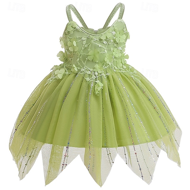  Peter Pan Pohádka Princeznovské Elf Tinker Bell Šaty Květinové šaty Tylové šaty Postavy z pohádek Filmové kostýmy for Dívčí Dětské předvečer Všech svatých Karneval Světový den knihy Výkon Vzdělávac