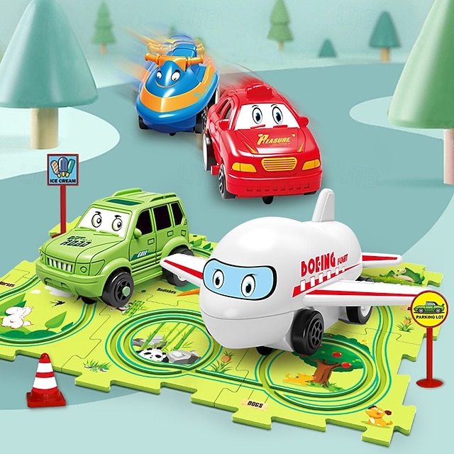  Circuit de course de wagons, chariot électrique à assembler soi-même pour enfants, jouet éducatif