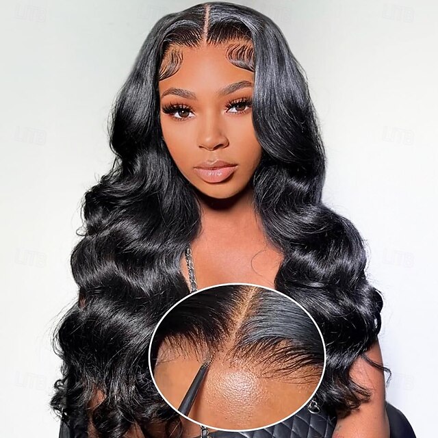  Use e vá peruca sem cola cabelo humano pré-arrancado pré-cortado 4x4 hd onda do corpo perucas de renda frontal cabelo humano 180% densidade perucas com cabelo de bebê cabelo humano virgem brasileiro