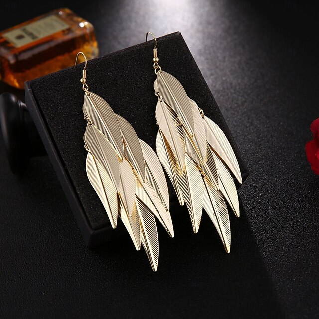 Drop Earrings Classic Leaf Earrings Jewelry Silver / Gold For Party Work Gift Prom Festival3