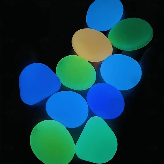 30 Pack Extra Large Glowing Pebbles, 1.77 Inch Diameter, Garden and ...