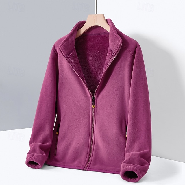  Γυναικεία Jachetă de Drumeție Μπουφάν fleece Θερμικό μπουφάν Χειμώνας ΕΞΩΤΕΡΙΚΟΥ ΧΩΡΟΥ Διατηρείτε Ζεστό Μπολύζες Λευκό Ροζ Σκούρο μωβ Βυσσινί