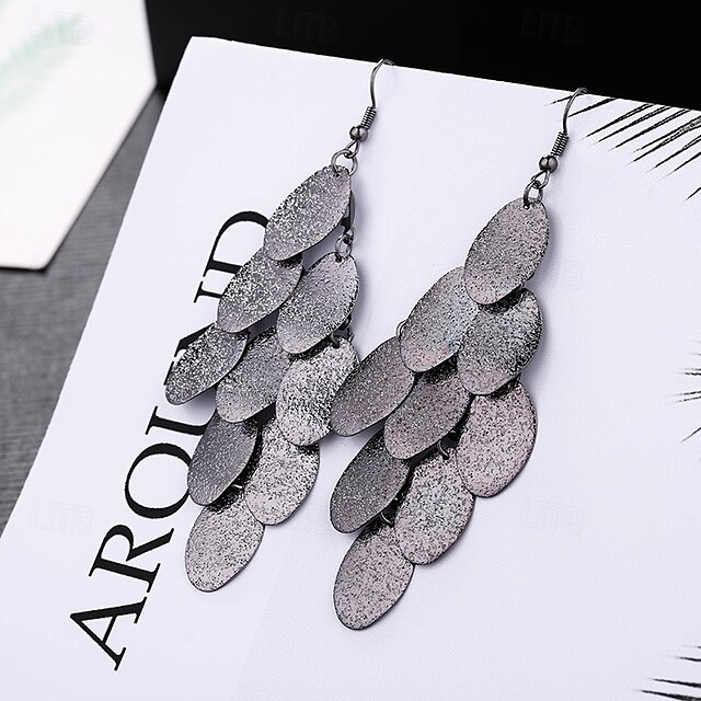 Drop Earrings Classic Leaf Earrings Jewelry Silver / Black / Gold For Christmas Valentine's Day Halloween Gift Festival4