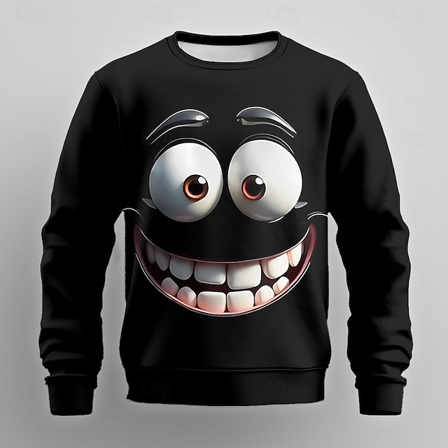 Herren Unisex 3D Pullover Sweatshirt Langarm Sweatshirt Rundhalsausschnitt Lässig Punk & Gothic 3D-Druck Party Streetwear Grafik Ganzjahres