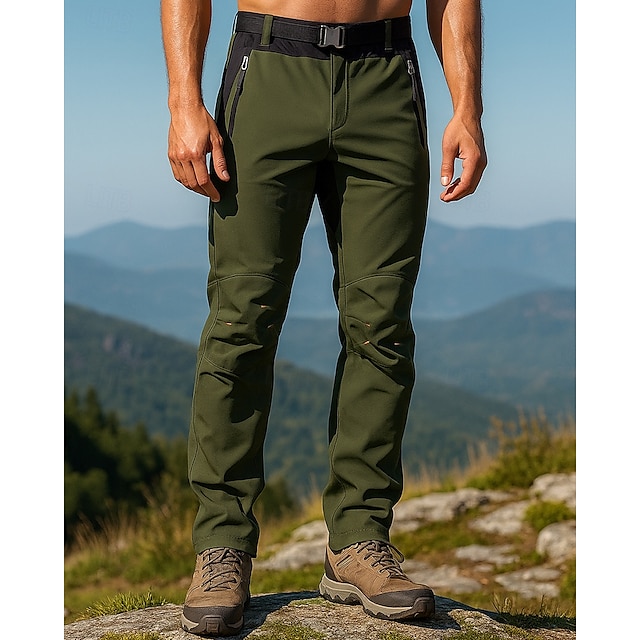  Pánské Dağcı Pantolonu Turistické kalhoty do deště Softshellové kalhoty Venkovní Běžný Voděodolný Větruvzdorné Spodní část oděvu Kapsa na zip Armádní zelená Outdoor a turistika Běh S M L XL XXL