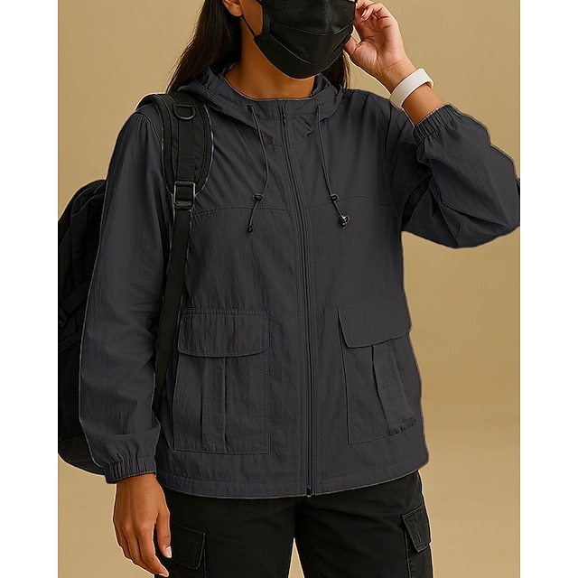  Mulheres Jaqueta Corta-Vento Jaqueta Softshell Jaqueta de Trilha Ao ar livre Proteção Solar Secagem Rápida Leve Respirável Roupas de caminhada Roupas de caminhada Verão Primavera Jaqueta Alpinismo