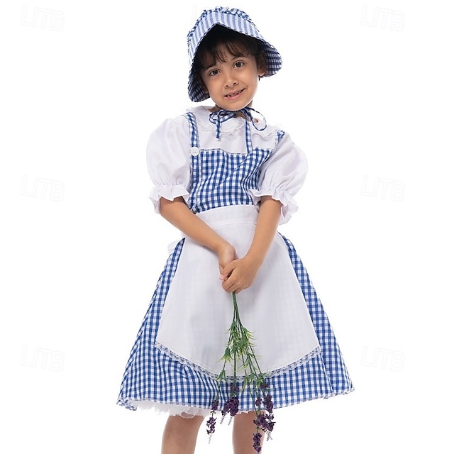  Čaroděj ze země Oz Pohádka Dorothy Šaty Kostým Postavy z pohádek Filmové kostýmy for Dívčí Dětské předvečer Všech svatých Karneval Světový den knihy Výkon Vzdělávací převlékání Oblékání na školní akci