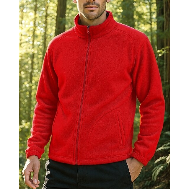 Hombre Chaqueta para senderismo Chaqueta de lana para senderismo Invierno Al aire libre Térmico Camiseta Rojo Azul Verde Gris
