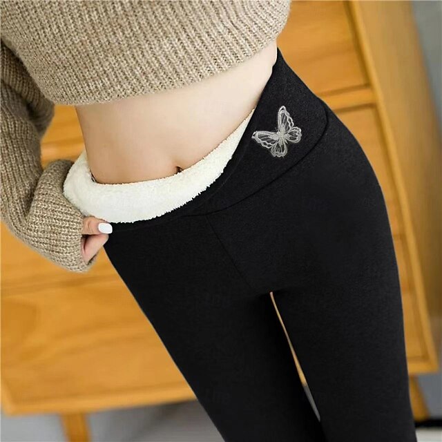 Winter Women's High - Waisted Leggings for Outer Wear Fleece - Lined Thickened Warm Ankle - Length Pants4